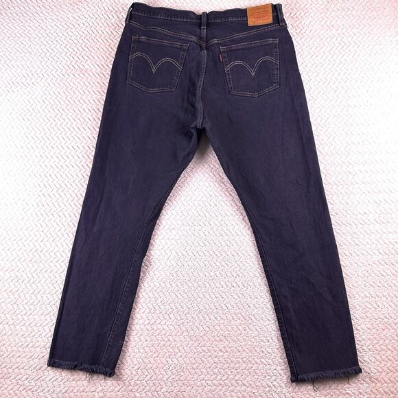 Levi's 501 XX Button Fly Jeans Mens‎ 33x28 Dark Wash Straight Fit Distressed - Picture 7 of 16